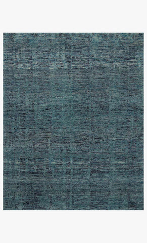 Aqua Textured Hand Knotted Rug