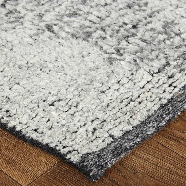 Striking Geometric Wool Grey Rug